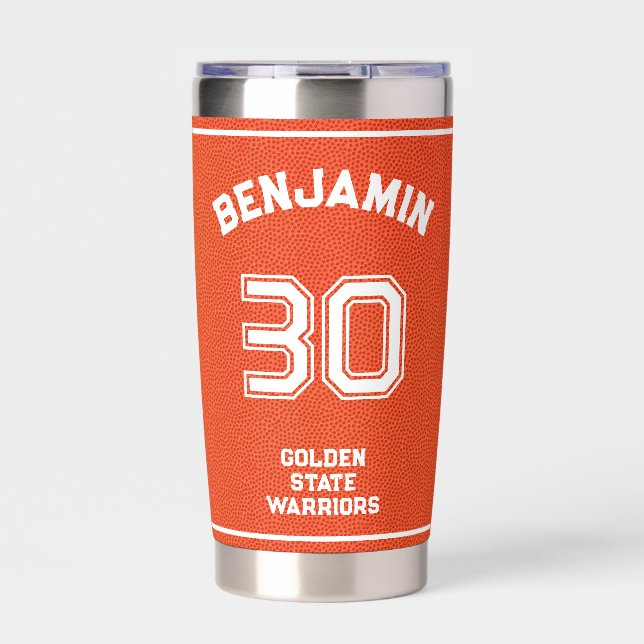 Custom Basketball Textured Orange Insulated Tumble Tumbler (Front)