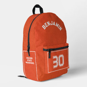 Custom Basketball Textured Orange Name Printed Ba Backpack