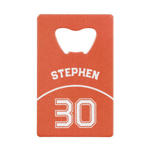 Custom Basketball Textured Sporty Credit Card Bottle Opener