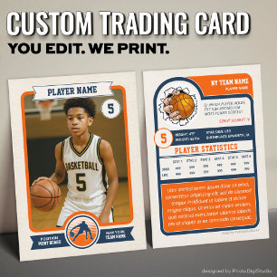 Custom Basketball Trading Card, Retro Player Card