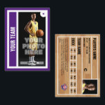 Custom Basketball Trading Card - Royal Purple<br><div class="desc">Be just like the pros by having your very own custom basketball card featuring a photo of yourself on the front and your personal basketball statistics on the back. You'll get plenty of cards in a pack because these cards are meant to trade with friends and also to give to...</div>