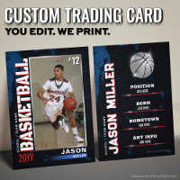 Custom Basketball Trading Card, US Blue Red Player