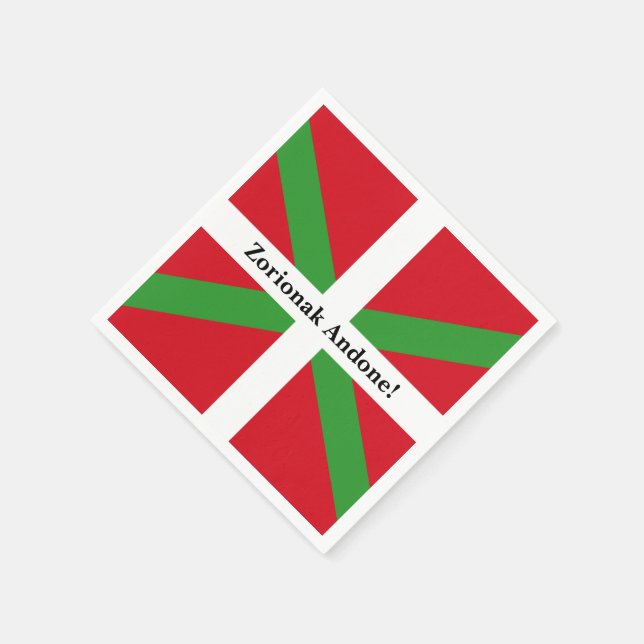 Custom, Basque Country national flag, ikurriña: Napkin (Corner)