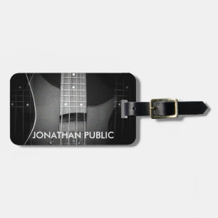 Custom Bass Guitar Music Template Add Text Modern Luggage Tag
