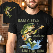 Custom Bass Playing Bass Guitar Lake Fishing Life