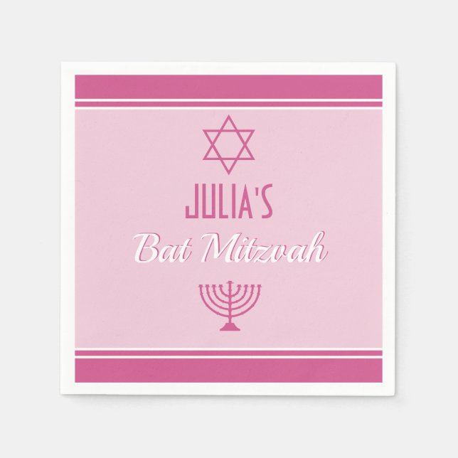 Custom Bat Mitzvah Napkins (Front)