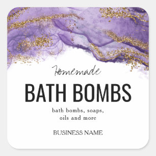 Custom Bath Bomb Label Template – Editable Logo & 