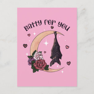 Custom Batty For You Valloween Valentine Postcard