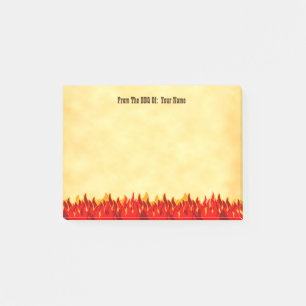 Custom BBQ Red Flames Western Letter Post it Notes