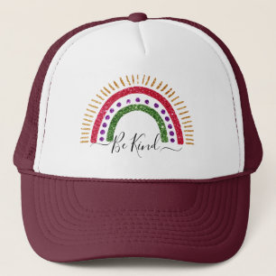 Custom Be Kind Glitter Rainbow Hat Rainbow Cap