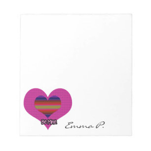Custom Be Mine Valentine Rainbow Heart Notepad