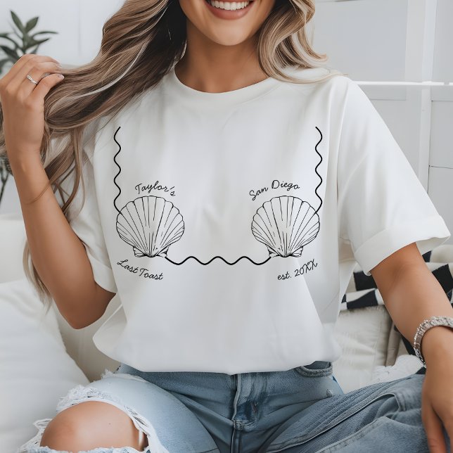 Custom Beach Bachelorette Last Toast On The Coast T-Shirt (Creator Uploaded)