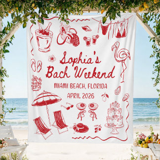 Custom Beach Bachelorette Party Banner Decor Tapestry