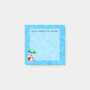 Custom Beach Ball and Pool Umbrella Post it Notes