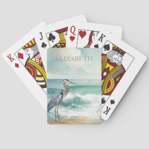 Custom Beach Bird Personalized  Playing Cards