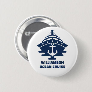 Custom Beach Cruise Nautical Anchor Trip 2 Inch Round Button