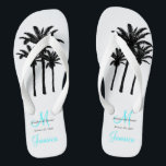 Custom Beach Jamaica Wedding Flip Flops<br><div class="desc">A great welcome gift for your guests. Provide footwear for your guests for the beach ceremony. Elke Clarke © Custom Monogram Travel Wedding Flip Flops for Beach Weddings. Customize with your names, date, monogram, married last name initial and destination. Matches the personalized wedding beach tote bag in our store which...</div>