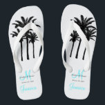 Custom Beach Jamaica Wedding Flip Flops<br><div class="desc">A great welcome gift for your guests. Provide footwear for your guests for the beach ceremony. Elke Clarke © Custom Monogram Travel Wedding Flip Flops for Beach Weddings. Customize with your names, date, monogram, married last name initial and destination. Matches the personalized wedding beach tote bag in our store which...</div>