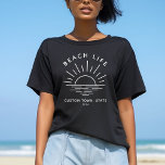 Custom Beach Life Sunset Minimalist Modern Boho T-Shirt<br><div class="desc">Boho beach vibes! Carry the town's sunset magic with our unique to you t-shirts. Custom,  modern,  and perfect for your beach vacation life. 🌅👜 #BeachLifeStyle #BohoChic</div>