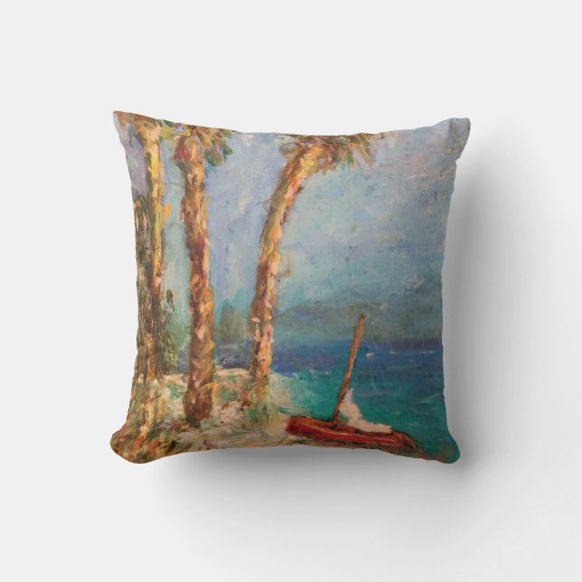 Custom Beach Outdoor Throw Pillow (Front)