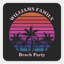 Custom Beach Party Tropical Sunset Palm Trees