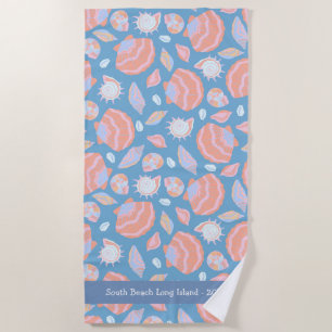 Custom Beach Towel – Seashell Summer Design