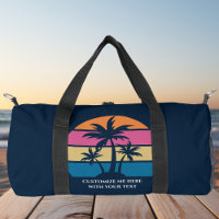 Custom Beach Vacation Cute Tropical Palm Tree Blue