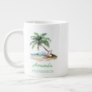 Custom Beach Vacation Large Coffee Mug