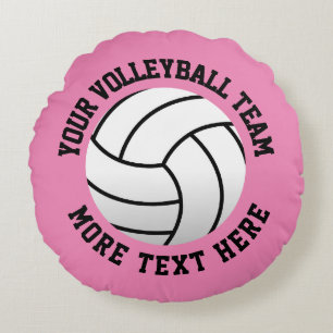 Custom beach volleyball sports cute pink round pillow