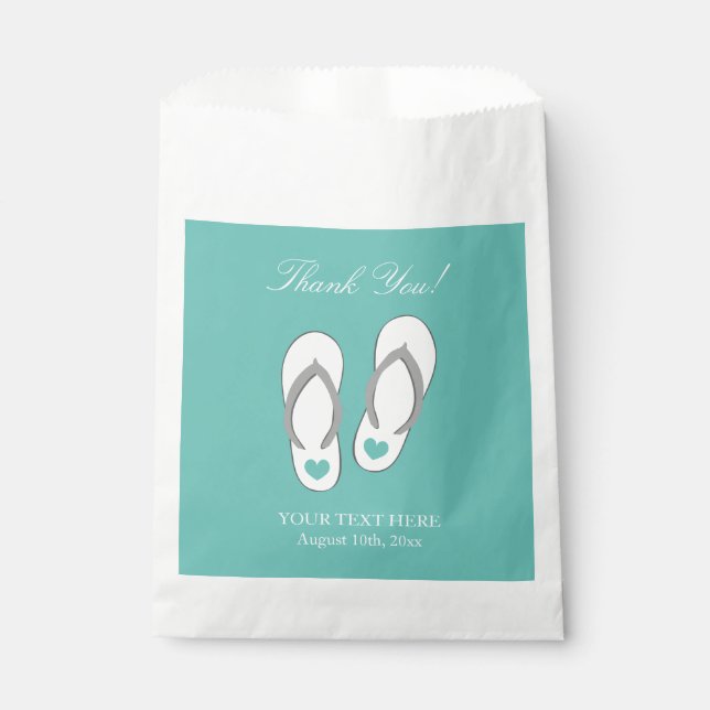 Custom beach wedding thank you party favour bags (Front)