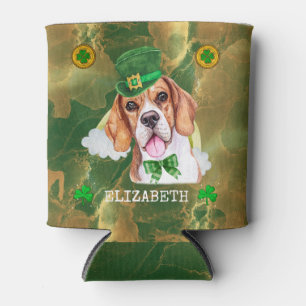 Custom Beagle Gold St. Patricks Can Cooler
