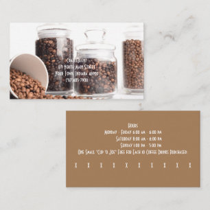 Custom Beans Coffee Shop Business & Punch Business Card
