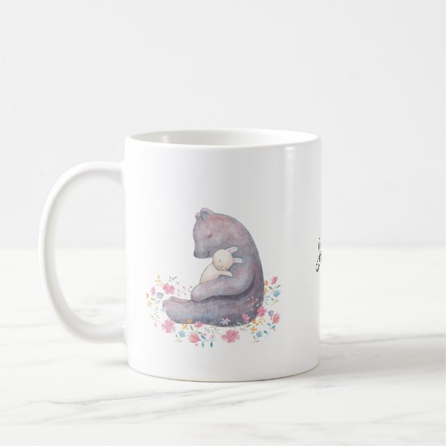 Custom Bear & Bunny Mug Personalized name mug (Left)