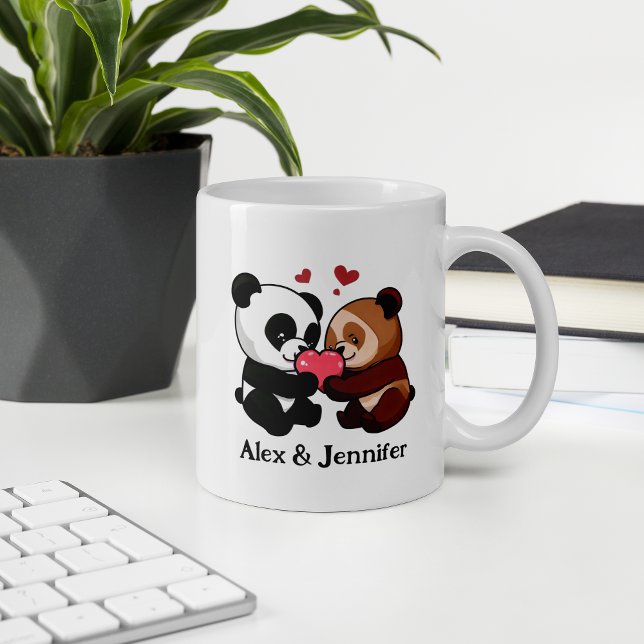 Custom Bear Couple Names Personalized Coffee Mug (Creator Uploaded)