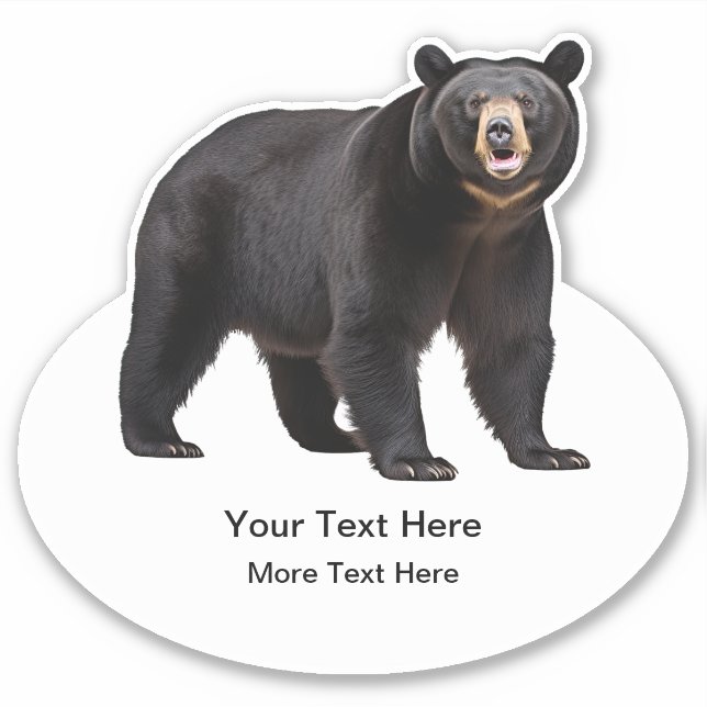 Custom Bear Nature Wildlife Theme Sticker Labels (Front)