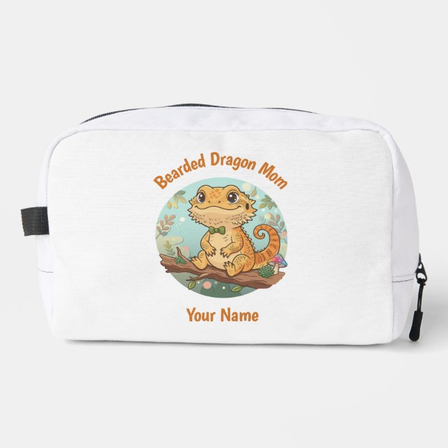 Custom Bearded Dragon Mom Toiletry Bag (Front)