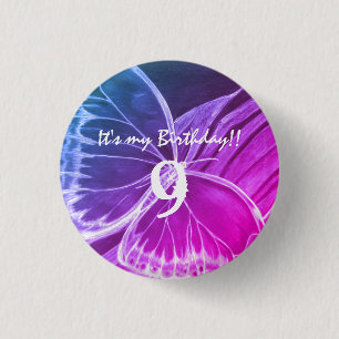 Custom Beautiful Butterfly It's my birthday 1 Inch Round Button