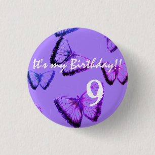 Custom Beautiful Butterfly It's my birthday 3 Cm R 1 Inch Round Button