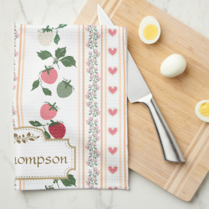 Custom beautiful retro pattern botanical mama kitchen towel