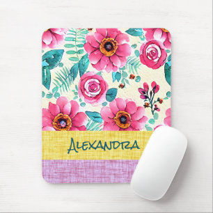 Custom beautiful texture background floral mouse pad