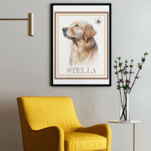 Custom Beautiful Watercolor Dog (GoldenRetriever)