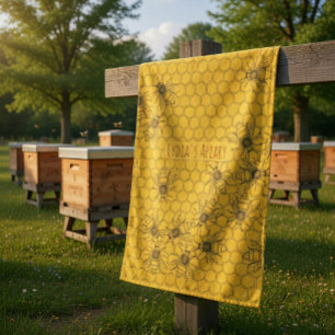 Custom Bee Apiary Kitchen Towel 