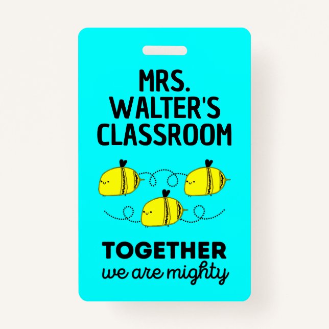 Custom Bee Badge Team Spirit Top Teacher Accessory (Front)