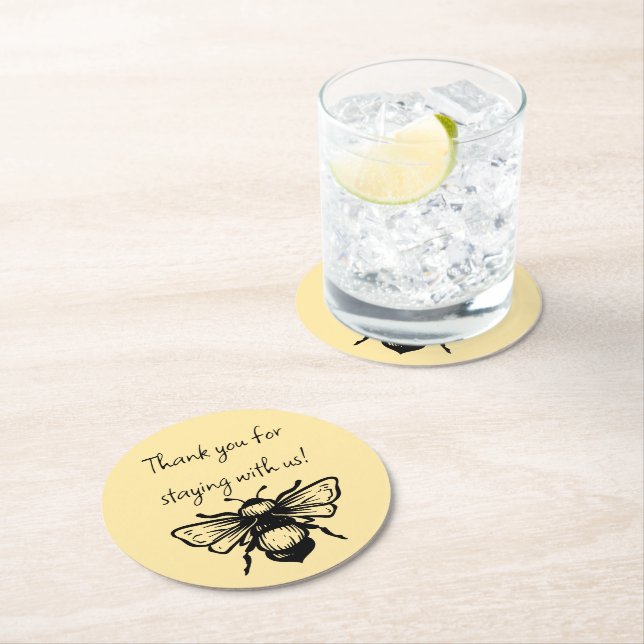 Custom Bee Disposable Coasters (Insitu)