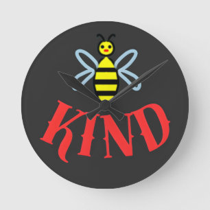 Custom Bee Kind Personalized Gift T-Shirt Round Clock