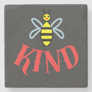 Custom Bee Kind Personalized Gift T-Shirt Stone Coaster