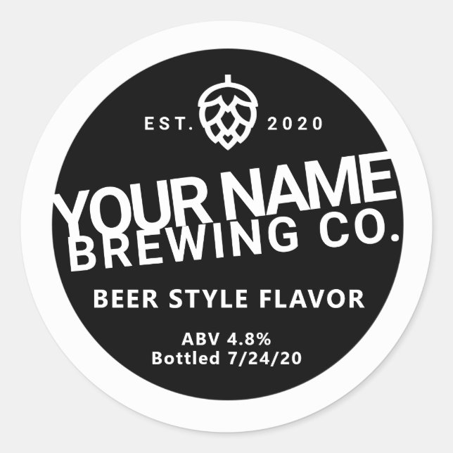 Custom Beer Bottle Labels - Change words colours (Front)