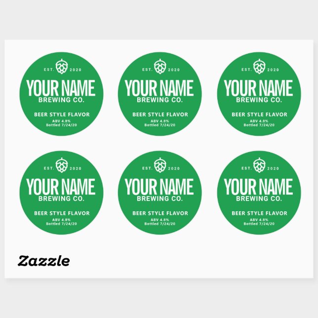 Custom Beer Canning Labels - Change words colours (Sheet)