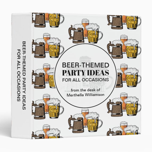 Custom Beer Party Ideas Binder (Front/Spine)