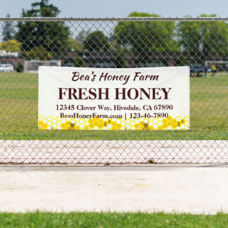 Custom Bees Honey Farm 6' Display Banner
